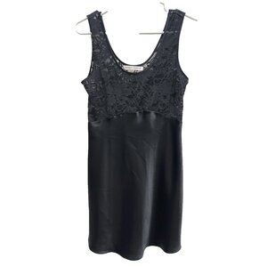 VTG Y2K Victorias Secret Womens Mini Slip Dress Small Black Fairy Lace Satin